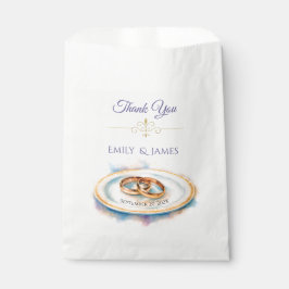 Sacolinha Elegant Watercolor Golden Rose Wedding Rings