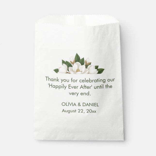 Sacolinha Elegant White Magnolia Wedding (Frente)