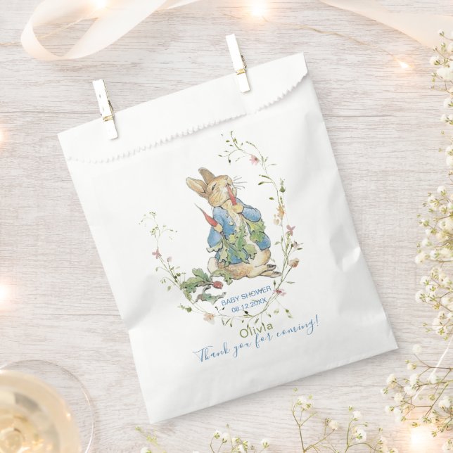 Sacolinha Elegante Aquarela Peter Rabbit flores silvestres B (Cortado)