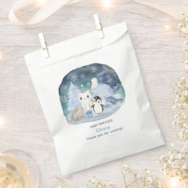 Sacolinha Elegante Aquarela Winter Artic Animal Baby Show