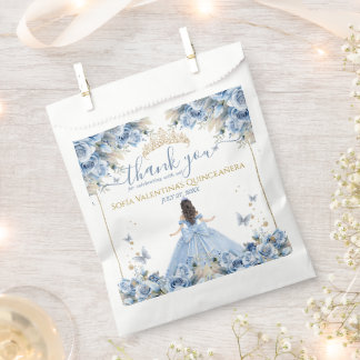 Sacolinha Elegante Bebê Azul Dourado Quinceañera Princesa La