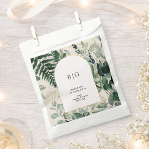 Sacolinha Elegante Beige Botanês obrigado de casamento