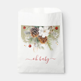 Sacolinha Elegante Chá de fraldas de Aquarela Evergreen Wint