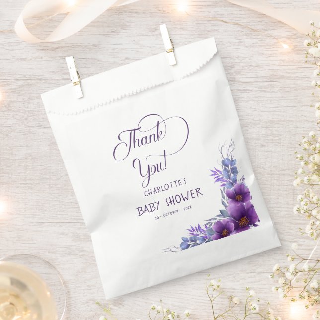 Sacolinha Elegante Chá de fraldas de Flor Puro de Aquarela (Cortado)