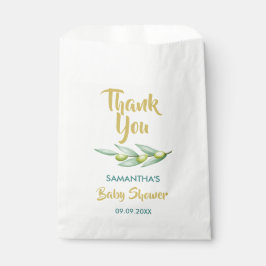 Sacolinha Elegante chá de fraldas Greenery Olive Branch