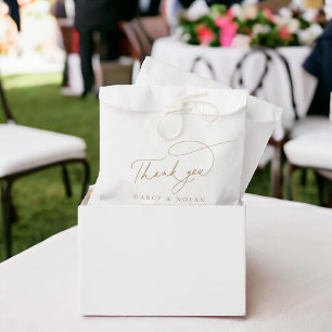 Sacolinha Elegante Charm White e Douradas Bolsas Favoráveis