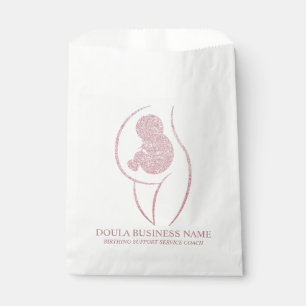 Sacolinha Elegante Doula e Bebê em Ouro Rosé