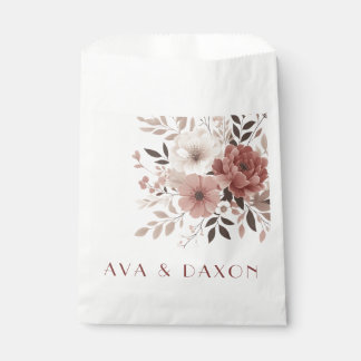Sacolinha Elegante Dusty Pink Floral Casamento Favorito Bag