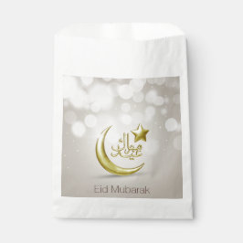 Sacolinha Elegante Eid Mubarak Dourada Moon Star - Favor Bag