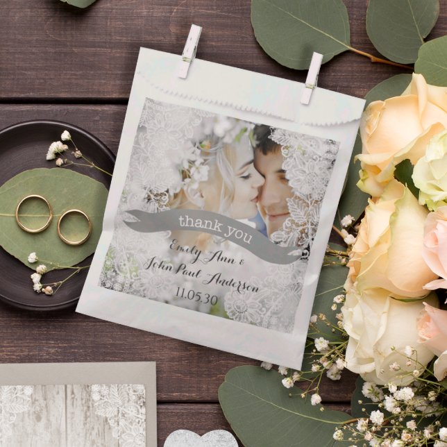 Sacolinha Elegante Farmhouse Lace Obrigado (Criador carregado)