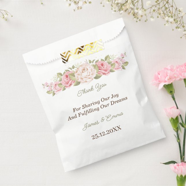 Sacolinha Elegante Flor de Rosa Personalizada (Selado)