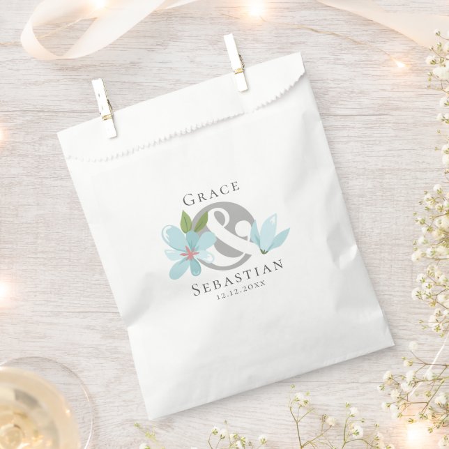 Sacolinha Elegante Floral Ampersand Wedding (Cortado)