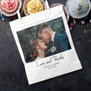 Sacolinha Elegante Foto de Amor e Gratidão no Casamento