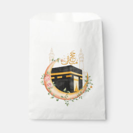 Sacolinha Elegante Kaaba de Ouro Hajj Mabroor Bem-vindo em C
