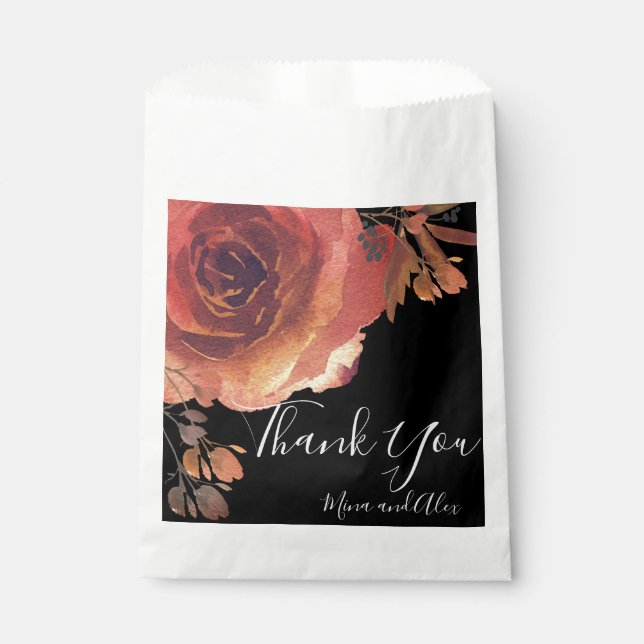 Sacolinha Elegante Laranja Crimson Rosa Negro (Frente)