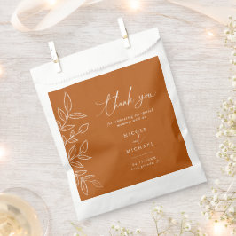 Sacolinha Elegante Laranja Queimada Deixa Casamento Obrigado