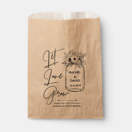 Sacolinha Elegante LET LOVE GROW Wedding Bolsas Favoráveis