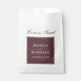 Sacolinha Elegante Marsala Burgundy Red Love é doce