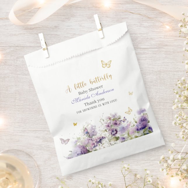 Sacolinha Elegante Moderno de Cor de Água Dourada Borboleta  (Cortado)