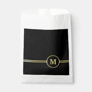 Sacolinha Elegante monograma personalizado em ouro sobre pre