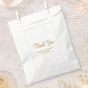 Sacolinha Elegante Ouro Branco Personalizado Obrigado