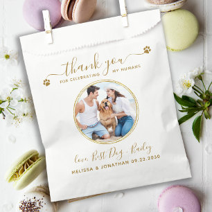 Sacolinha Elegante Personalizado Dourado Obrigado Foto Casam