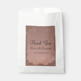 Sacolinha Elegante Rosa Dourado Casamento Convidado Obrigado