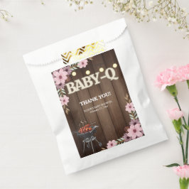 Sacolinha Elegante Rustic Floral Baby-Q Grill Chá de fraldas