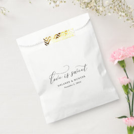Sacolinha Elegante Script Love é doce Casamento Minimalista