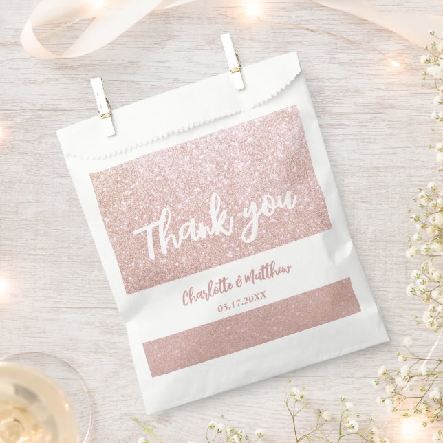 Sacolinha Elegante Shiny Rosa Dourado Casamento Glitter Favo (Cortado)