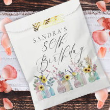 Elegante Watercolor Florals 80 Birthday