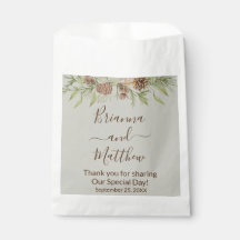 Elegante Winter Beige Wedding Favor Bag