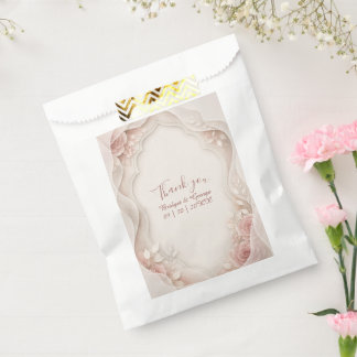Sacolinha Elegantes Flores Camadas de Rosa em Vellum para Ca