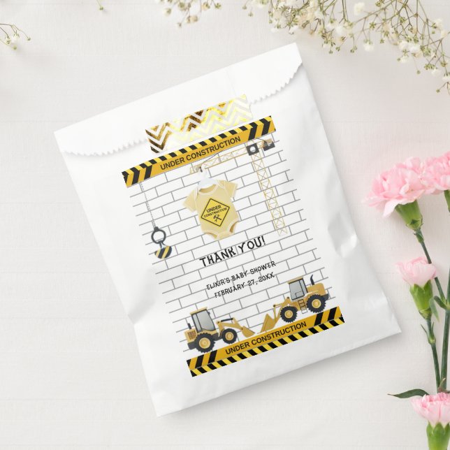 Sacolinha Em Construção Chá de fraldas De Roupas De Bebê (Selado)