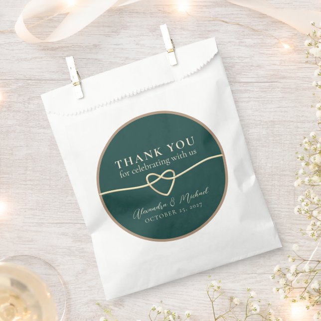 Sacolinha Emerald Green Wedding Favor Treat Bag (Cortado)