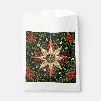 Sacolinha Enfeite de Estrela de Natal Antiga Poinsettia Holl