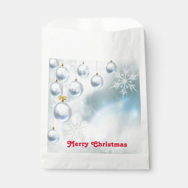 Sacolinha enfeites de natal e flocos de neve (Frente)