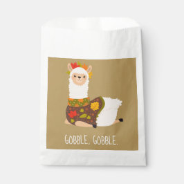 Sacolinha Engraçado Llama Turquia Ação de Graças