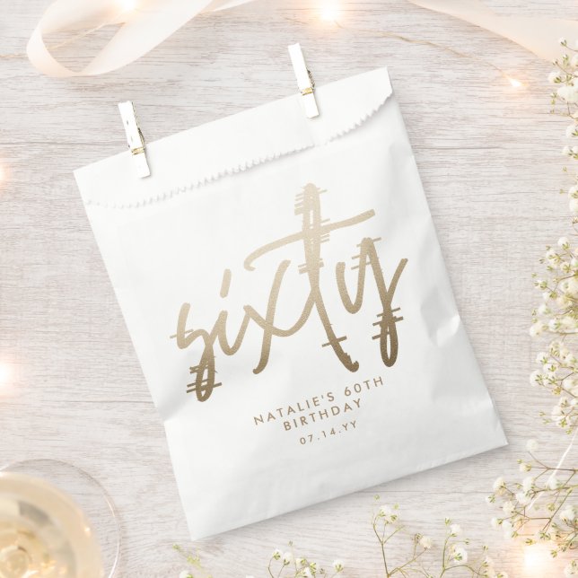 Sacolinha Escrito simples de na moda elegante do aniversário (Cortado)