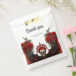 Sacolinha Escuridão real, coração gótico e crânio.