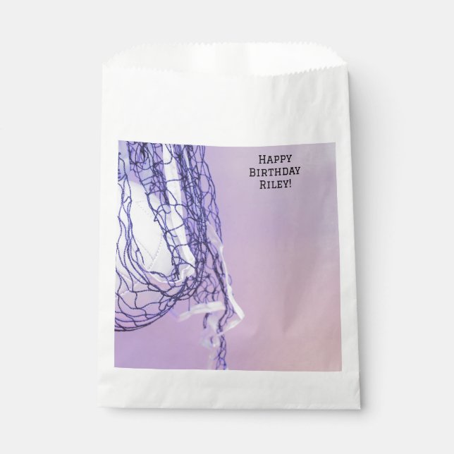 Sacolinha Esportes De Rede E Voleibol De Roxo Leve (Frente)