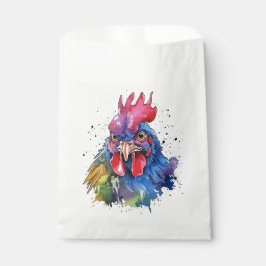 Sacolinha Estilo de Aquarela de Galinha do País Rooster