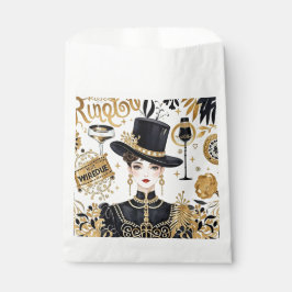 Sacolinha Estilo Moulin Rouge, preto e dourado, Luxo opulent