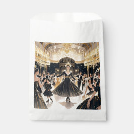 Sacolinha Estilo Moulin rouge, preto e dourado, luxo rico