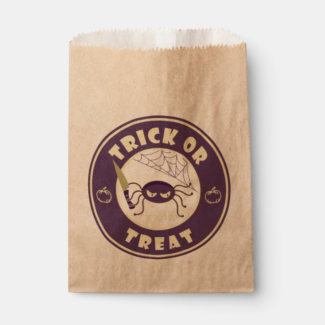 Sacolinha Estilo Starbucks para a aranha do halloween (Frente)