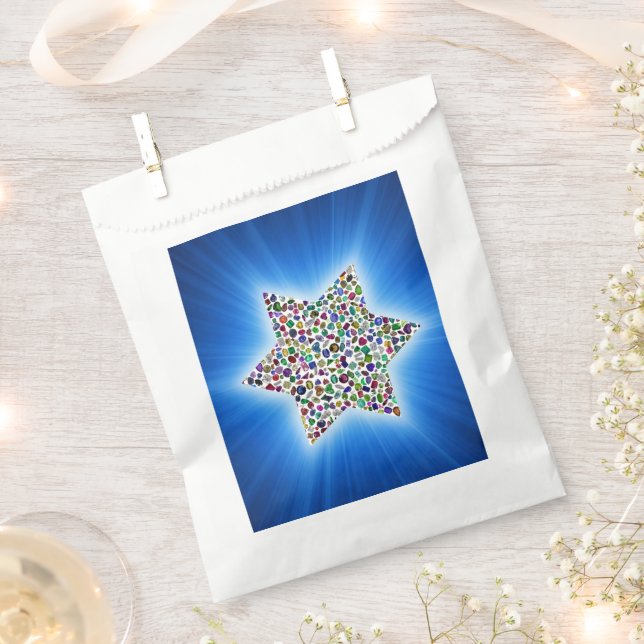 Sacolinha Estrela de David com Gemstones (Cortado)