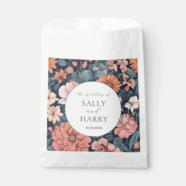 Sacolinha Eterno: Vintage Faded Rosa Impressão de Casamento (Frente)