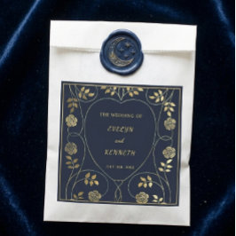 Sacolinha Ethereal Navy Vintage Art Nouveau Wedding 