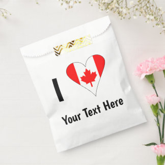Sacolinha Eu Amo (Bandeira do Coração do Canadá) Seu Texto P