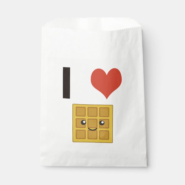 Sacolinha Eu coração (amor) waffles (Frente)